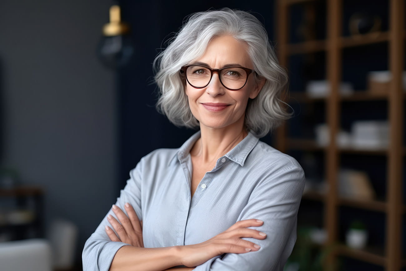 Frau der Generation X auf der Arbeit