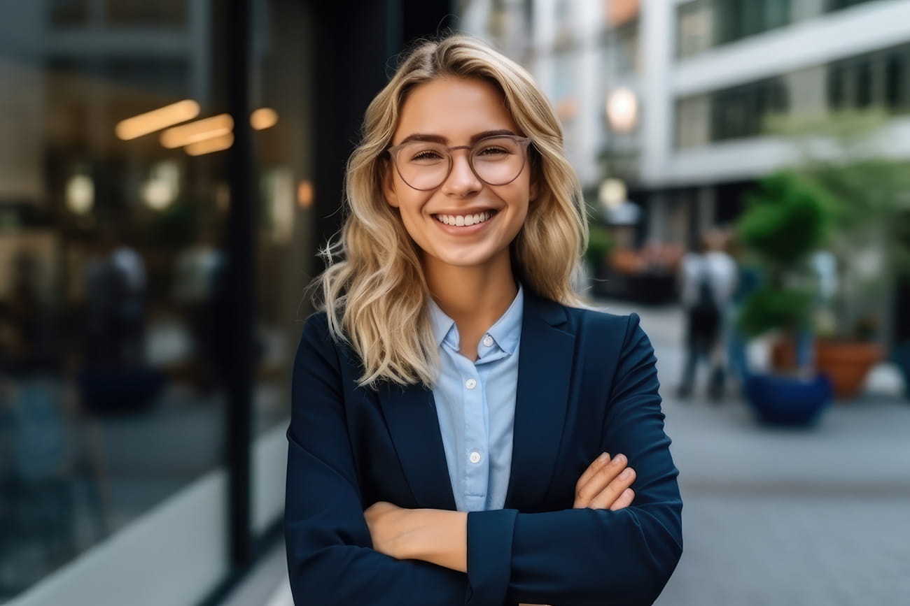 Frau der Generation Y / Millennial auf der Arbeit