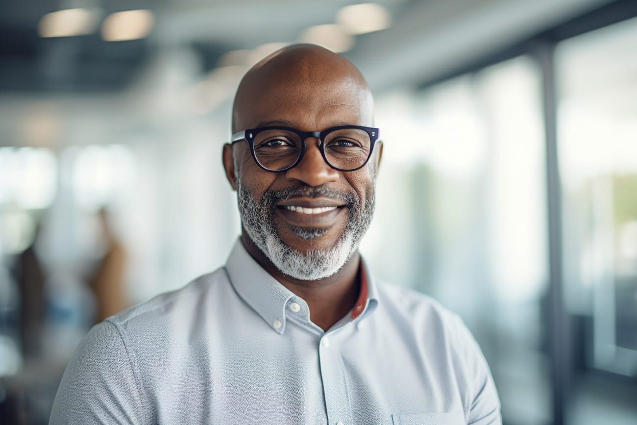 Mann der Generation Babyboomer auf der Arbeit
