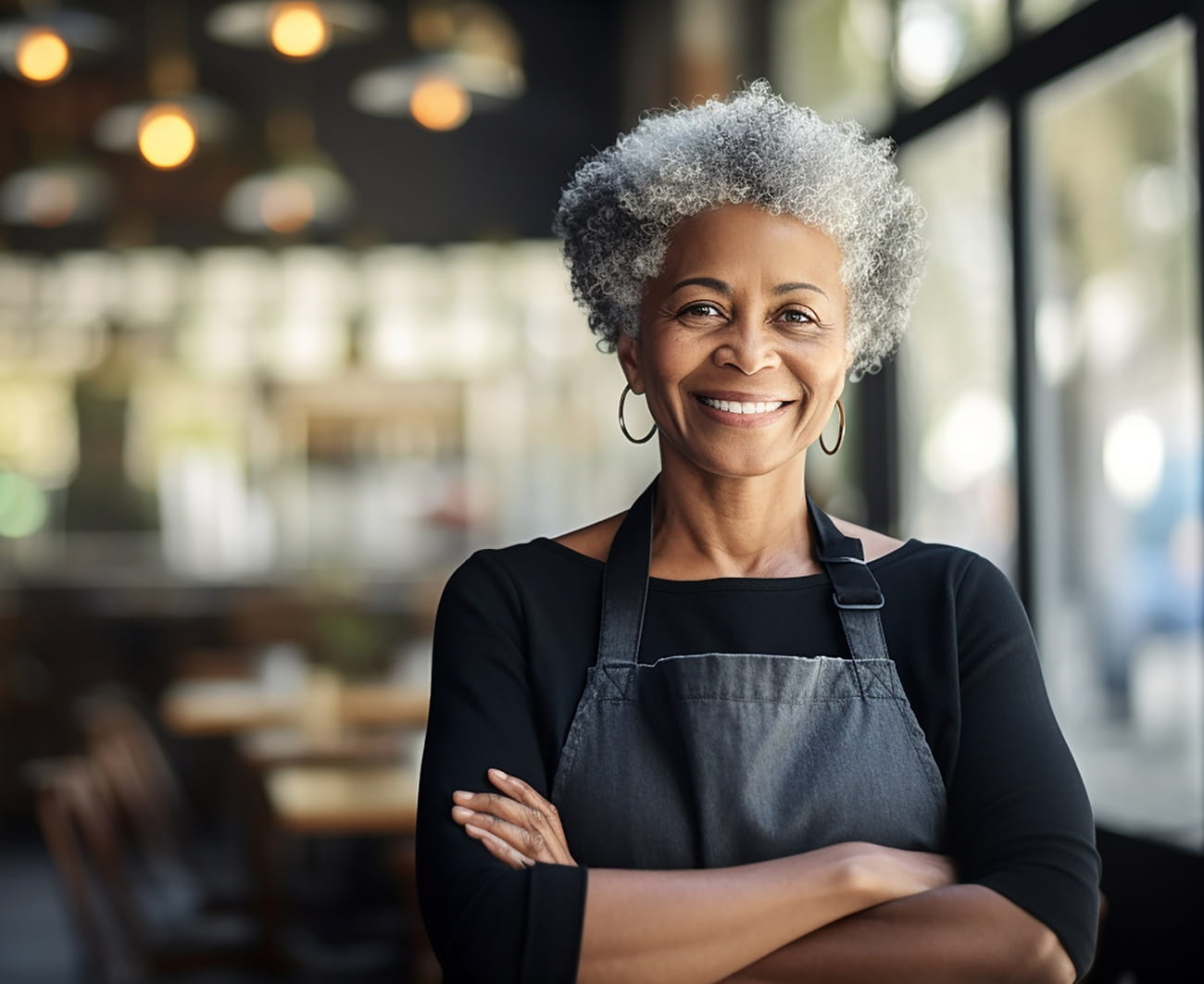 afro-amerikanische Frau auf der Arbeit